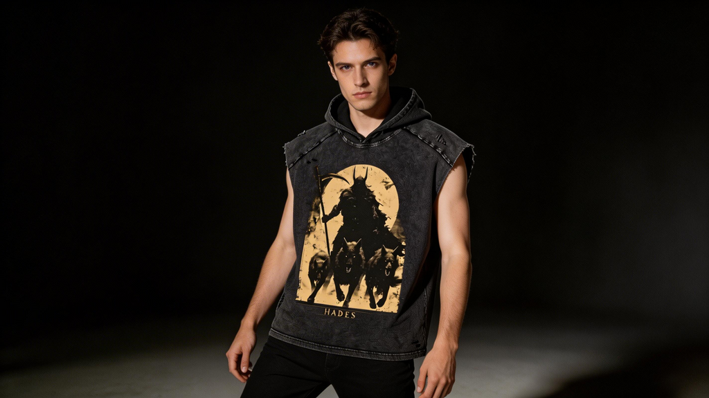 Hades Snow Washed Boxy Hooded Tank Top